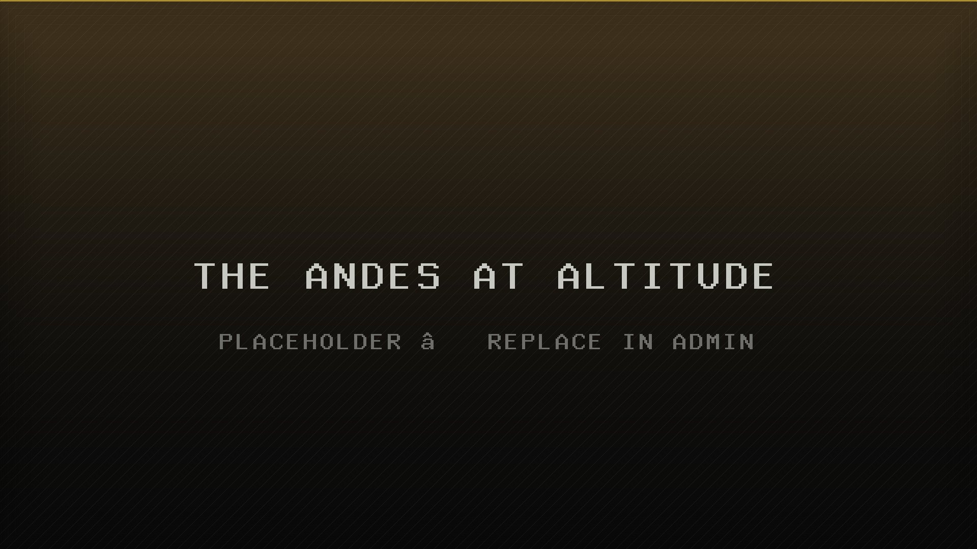 The Andes at altitude