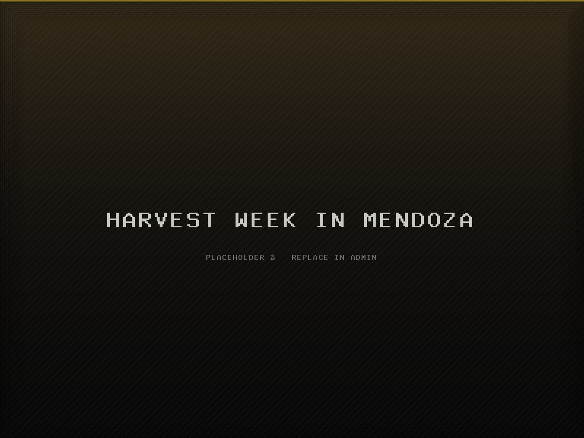 Harvest week in Mendoza